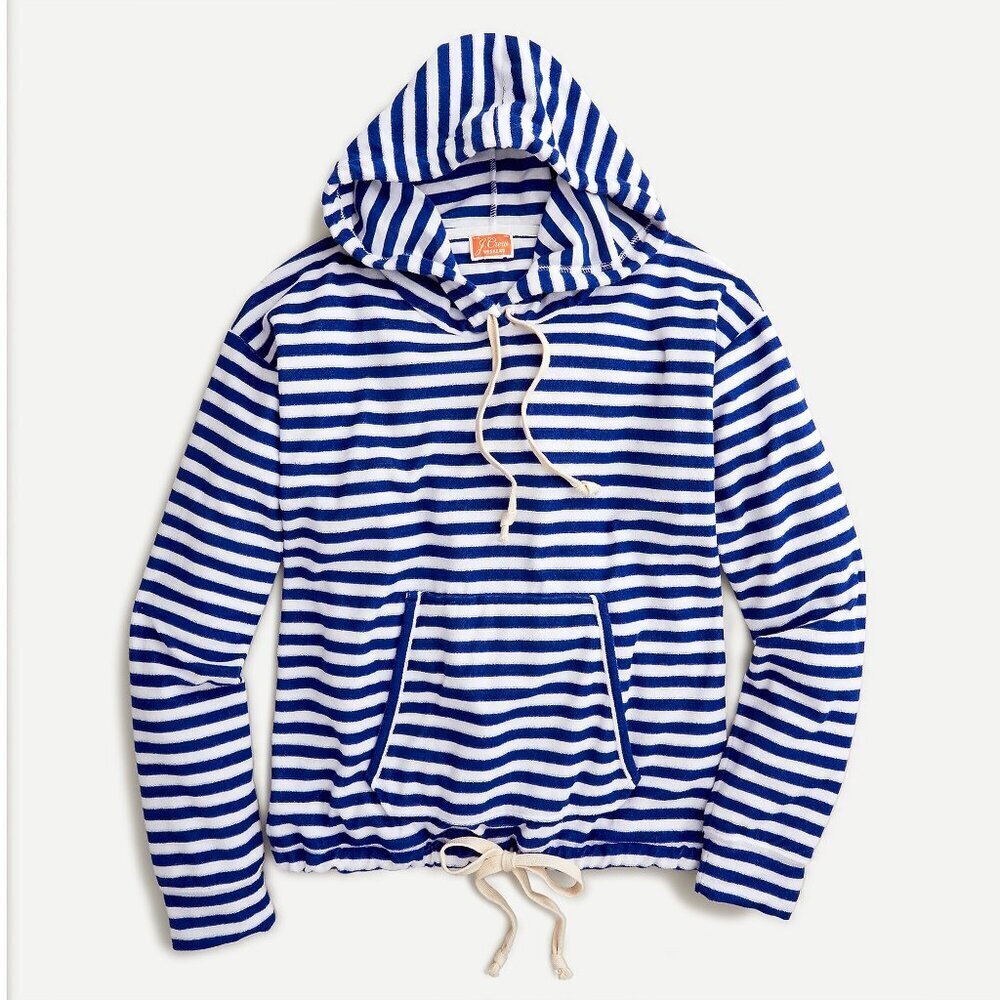 J. Crew Towel Terry Striped Pullover Hoodie Size XS 51949
